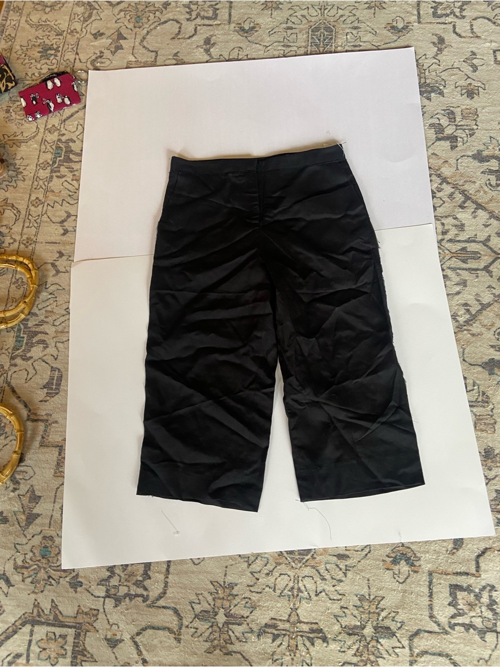 Zara Black Wide-Leg Capri Pants